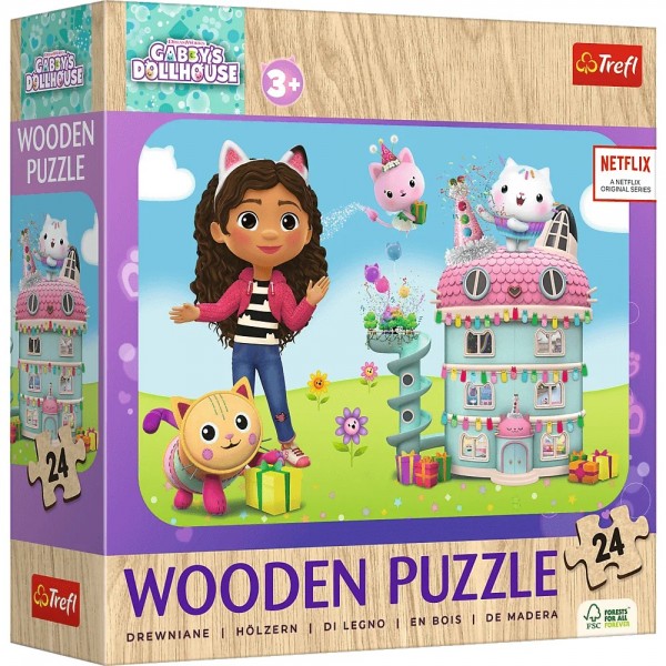 Puzzle drewniane 24 elementy Wesoła Gabby ...