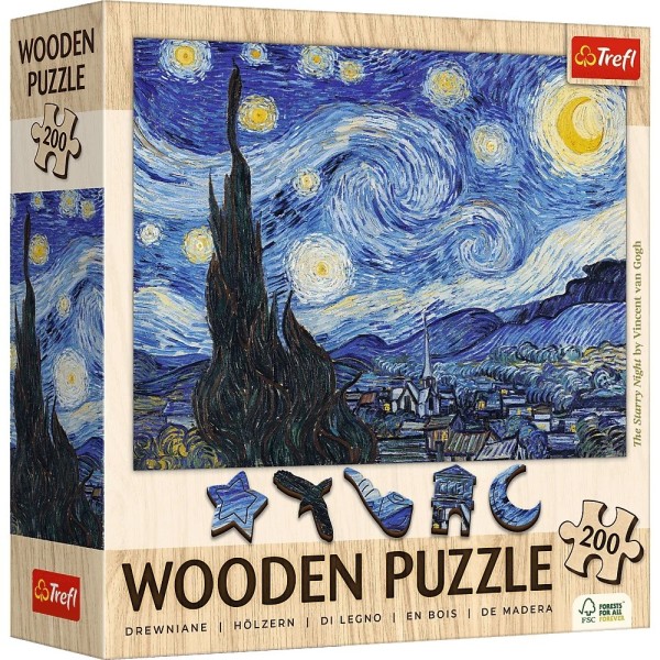 Puzzle drewniane 200 elementów Gwiaździsta Noc ...