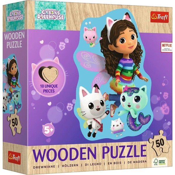 Puzzle drewniane 50 elementów Wesoła Gabby ...