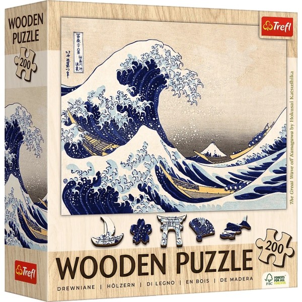 Puzzle drewniane 200 elementów Wielka Fala ...
