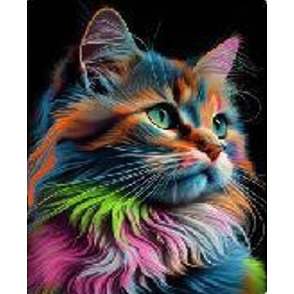 Diamentowa mozaika - Kot w kolorach