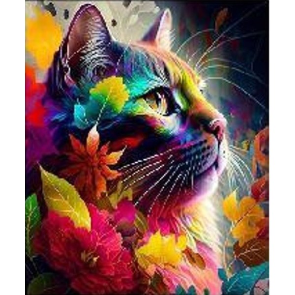 Diamentowa mozaika - Kot w kolorze, ...
