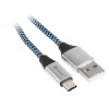 Kabel USB 2.0 Type-C A męski - C męski 1,0m czarno-niebieski