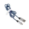 Kabel USB 2.0 Type-C A męski - C męski 1,0m czarno-niebieski