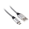Kabel USB 2.0 TY PE-C A Male 1.0m czarno-srebrny