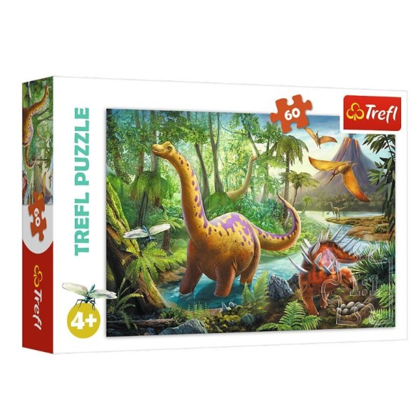 Puzzle 60 elementów - Wędrówki dinozaurów