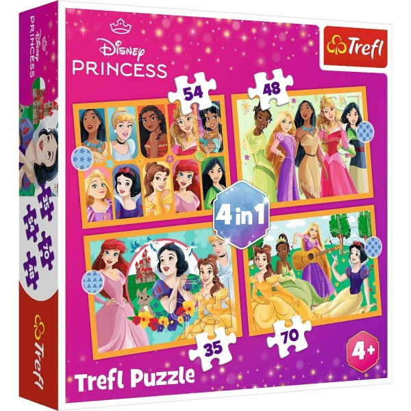 Puzzle 4w1 Bajkowe historie Księżniczki