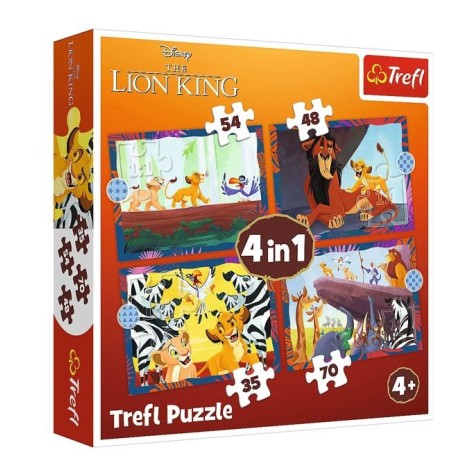 Puzzle 4w1 Król Lew odważny