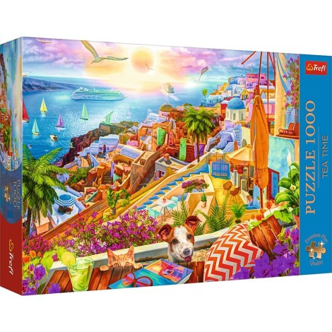 Puzzle 1000 elementów Premium Plus Quality Z wizytą na Santorini