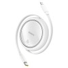 Baseus Free2Pull Expandable USB C to iP Ligtning fast charging cable 1 m 20 W White