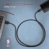 AXAGON BUCM3-AM15AB SPEED cable USB-C <-> USB-A, 1.5m, USB 3.2 Gen 1, 3A, ALU, braid