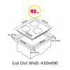 Simfer | Hob | H4.305.HGSBB | Gas on glass | Number of burners/cooking zones 3 | Rotary knobs | White