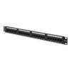 Digitus | Patch Panel | DN-91524U | Black | Category: CAT 5e; Ports: 24 x RJ45; Retention strength: 7.7 kg; Insertion force: 30N max | 48.2 x 4.4 x 10.9 cm