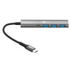 Goobay 76562 Slim 4-Port USB-Hub, USB-C auf USB-C™/USB-A, 5 Gbit/s, Grey