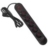 Maclean power strip, 5 socket extension cable + 3xUSB, 110-240V AC 50/60Hz, 2.1A max 2500W, 1.5m, black, MCE395 B