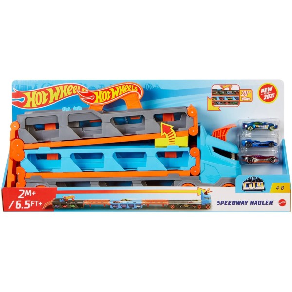 Hot Wheels Wyścigowy transporter 2w1 (GVG37) ...