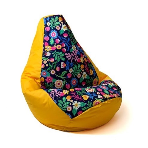 Sako bag pouffe Pear print yellow-flower ...