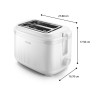 Philips Toaster | HD2511/00 3000 Series | Number of slots 2 | Housing material Metal | White