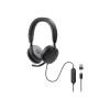 Dell | Pro Wired On-Ear Headset | WH5024 | Built-in microphone | USB Type-A | Black | ANC