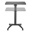 Maclean MC-453 B Mobile Laptop Desk with Pneumatic Height Adjustment, Laptop Table with Wheels, 80 x 52 cm, Max. 8 kg, Height Adjustable Max. 109 cm (Black)