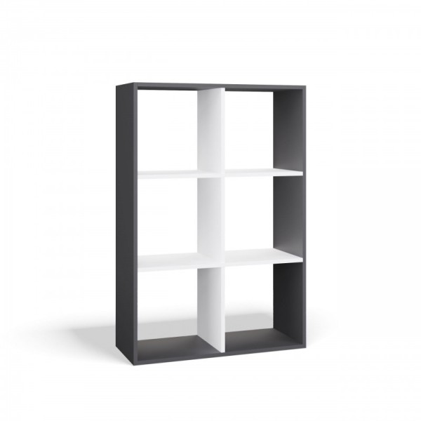 MALAX 2X3 SHELVING UNIT, ANTHRACITE/WHITE