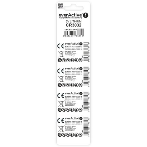 Lithium battery mini everActive CR3032 - blister 4 pcs.