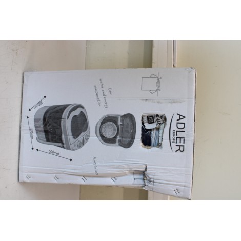 SALE OUT. | Adler | Washing machine | AD 8051 | Energy efficiency class Unspecified | Top loading | Washing capacity 3 kg | Unspecified RPM | Depth 37 cm | Width 38 cm | White/Blue | DAMAGED PACKAGING, SCRATCHED ON SIDE