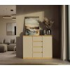 CHEST OF DRAWERS WITH 2 DOORS AND 4 DRAWERS, ARTISAN OAK/CASHMERE COLOUR