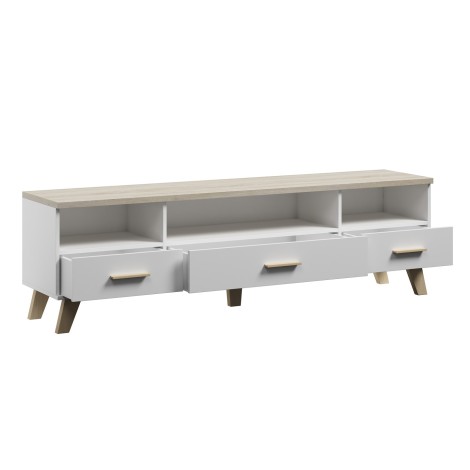 Cama RTV stand LOTTA 180cm white + sonoma oak