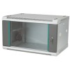 Q-LANTEC 19" 6U 600x450 wall-mounted rack, glass door grey