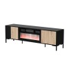 Cama RTV Cabinet MERCI 180 x 40 x 53.5 cm black/oak artisan + fireplace