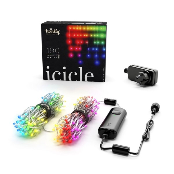 INTELLIGENT LED ICICLES TWINKLY 190 RGB ...