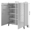 Shelving unit ABETO 100.5 x 40 x 121.5 cm black/gloss black