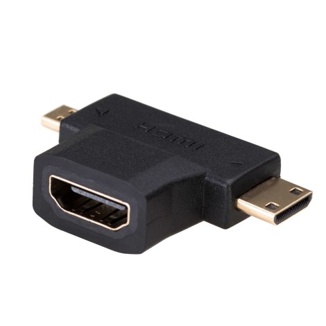 Akyga AK-AD-23 cable gender changer HDMI miniHDMI / microHDMI Black