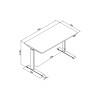 Electric Height Adjustable Desk | 73 - 123 cm | Maximum load weight 50 kg | Metal | White