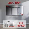Maclean ultra flat wall mount for TV, 40-85", max VESA 600x400, load up to 80kg, MC-123