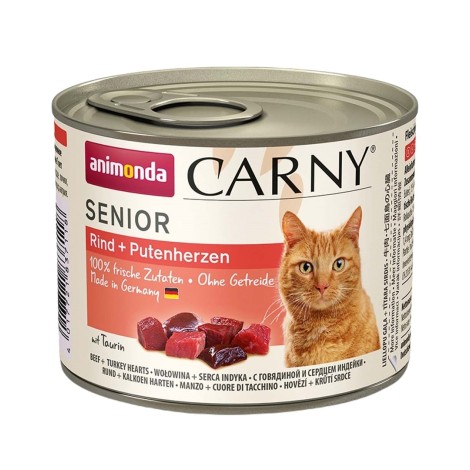 ANIMONDA Carny Senior Beef and turkey hearts - wet cat food - 200g