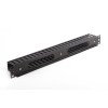 SOMI Networks | 19“ Cable Management Bar with Plastic Duct and Cover | CMB-04 | Black | Ring Diameter 45x50mm