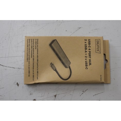 SALE OUT. Digitus USB-C 4 Port HUB 2x USB-A + 2x USB-C Gen2 | Digitus USB-C 4 Port HUB 2x USB-A + 2x USB-C Gen2 | DA-70245 | USB-C Hub DAMAGED PACKAGING