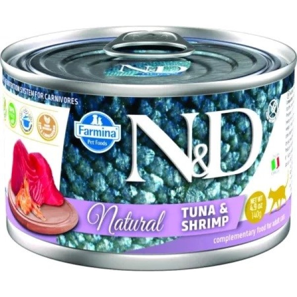 FARMINA N&D Cat Natural Tuna&Shrimp- wet ...