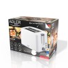 Adler | Toaster | AD 3216 | Power 750 W | Number of slots 2 | Housing material Plastic | White