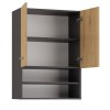 Topeshop POLA MINI DK ANT/ART bathroom storage cabinet Graphite, Oak