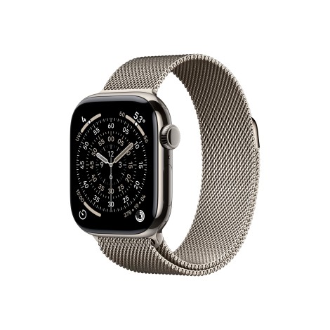 Apple Watch Series 11 GPS + Cellular 42mm Natural Titanium Case with Natural Milanese Loop