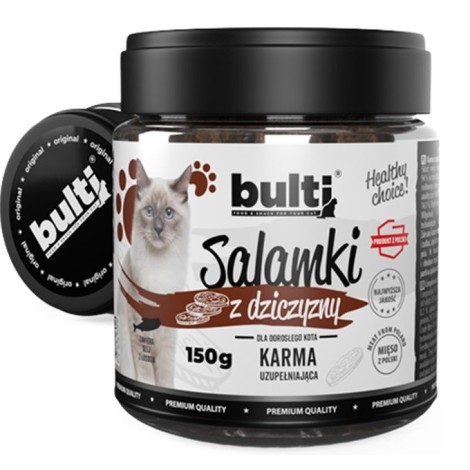 BULTI Salamki z dziczyzny przysmak dla kota 150g