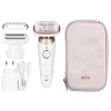 Braun Epilator | SES9-030 3D Silk-Epilk 9 Flex | Operating time (max) 50 min | Number of power levels 2 | Wet & Dry | White/Rose