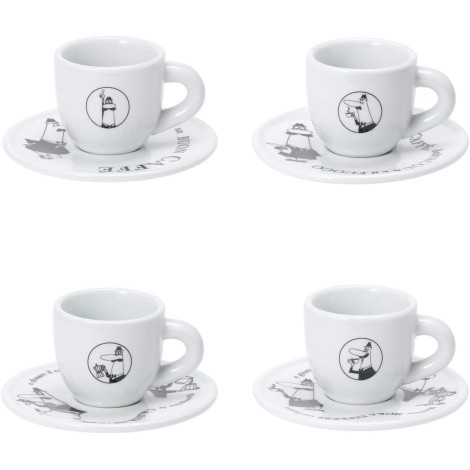 Set of 4 espresso cups BIALETTI CAROUSEL Porcelain 4x 50 ml White