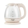 Adler | Kettle | AD 1283C | Electric | 900 W | 1 L | Glass/Stainless steel | 360° rotational base | Cream