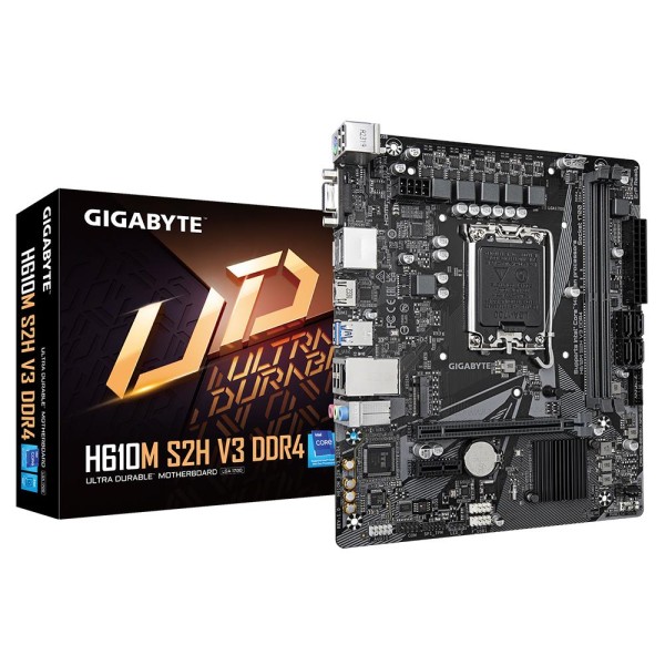 Mainboard|GIGABYTE|Intel H610|LGA1700|Micro-ATX|Memory DDR4|Memory slots 2|1xPCI-Express 3.0 ...