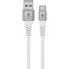 Goobay USB-C to USB-A Supersoft Textile Cable with Metal Plugs, 2 m, white | Goobay
