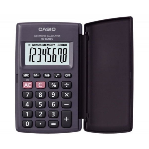 Casio HL-820LV-B BK 8-digit black pocket ...